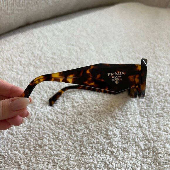Prada Symbole Rectangular Sunglasses - Tortoise Brown - Excellent Condition - Picture 4 of 6